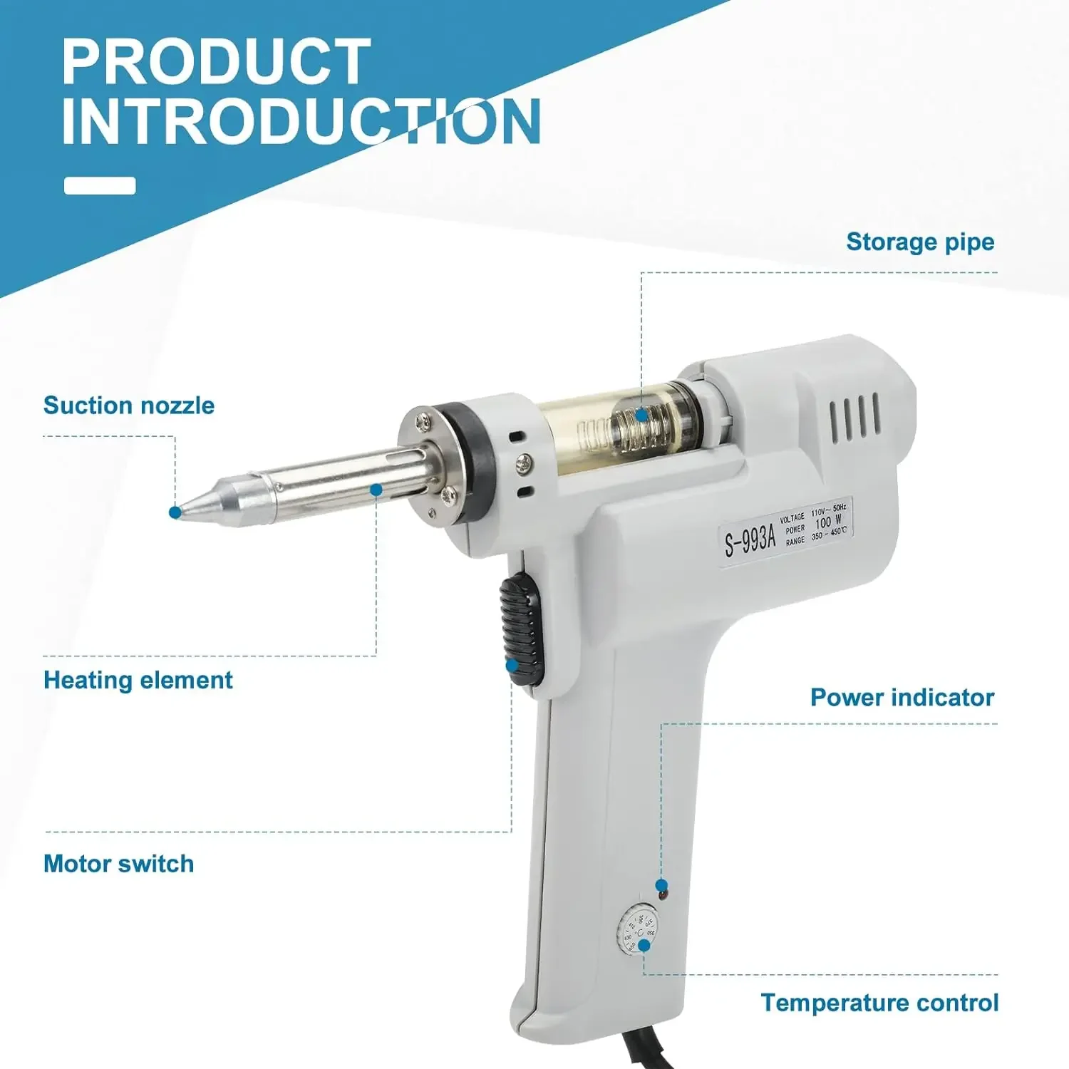 S-998P 이중 펌프 전기 납땜 제거 총 100W 전 - Desoldering Gun Vacuum Electric 리뷰 및 가격